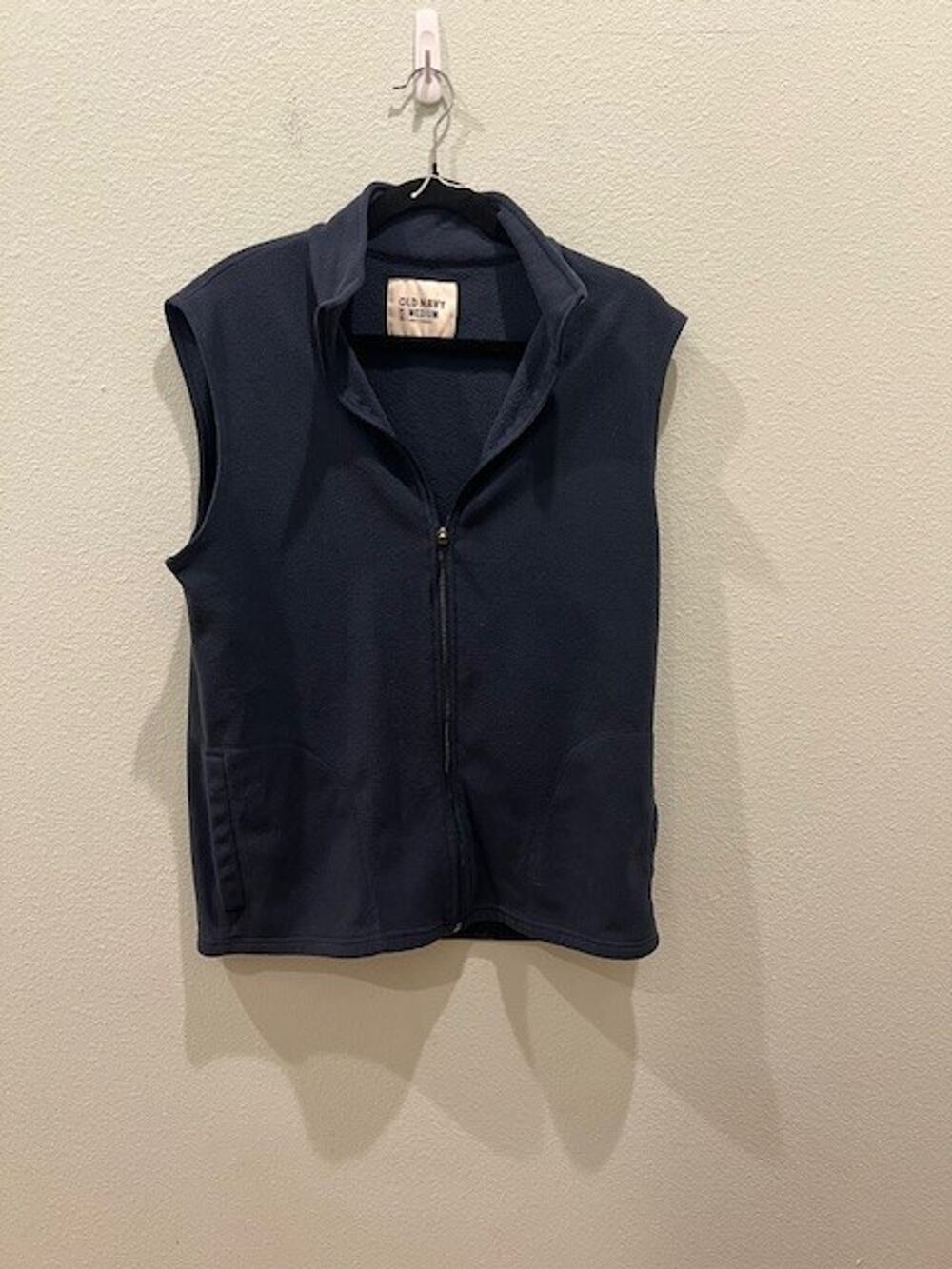 Old Navy Unisex Size M Navy Sleeveless Full Zip Fleece Vest